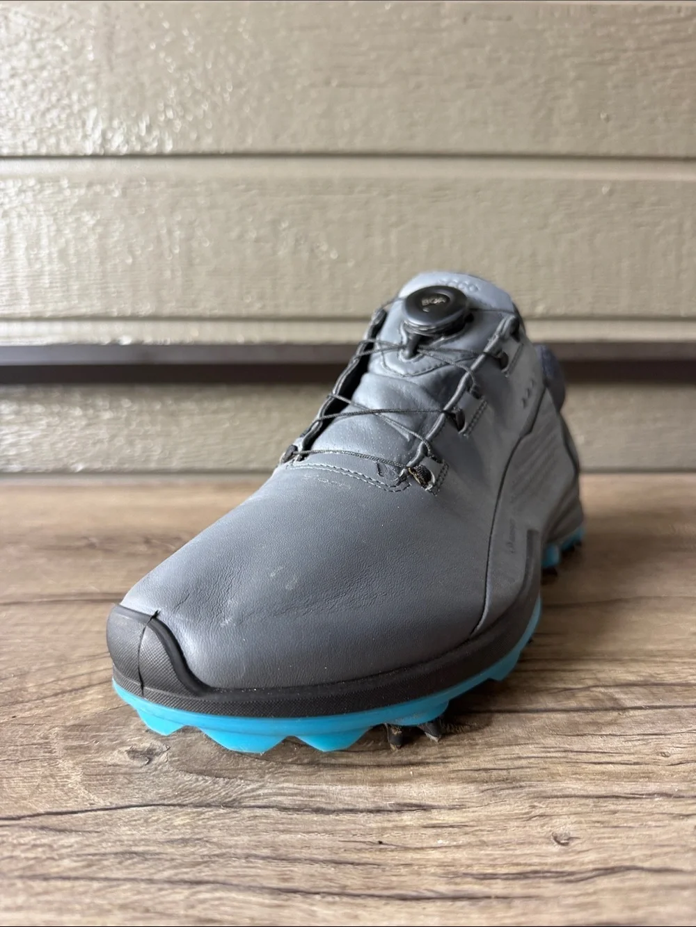 Ecco Goretex Gray Men's Golf Sneaker with Blue Outsole size 45/ US 11.5